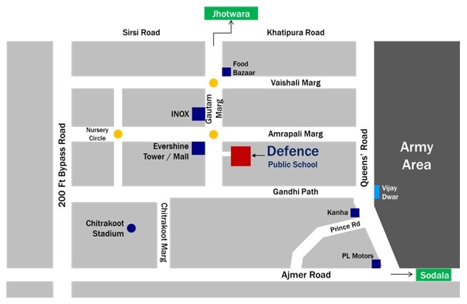 Defence Public School Map Location